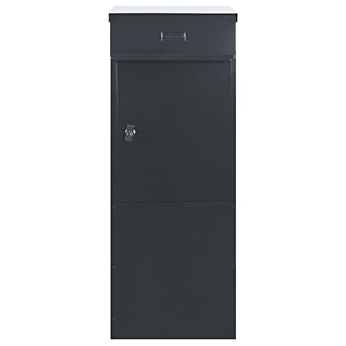 Standbriefkasten Safepost 855 Tiamat anthrazit-grau (RAL 7016) großer Briefkasten mit Edelstahldach