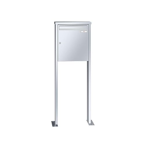 RENZ/Tetro/Freistehende Briefkastenanlage Standbriefkasten / V4A-Edelstahl/Volumen 23 L/mit Fußplatten/Dein-Briefkas ten.de