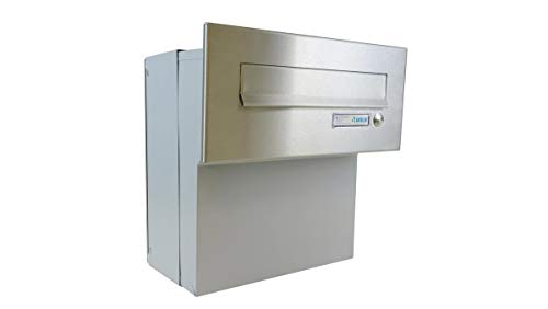 F-04 Edelstahl Mauerdurchwurf Briefkasten (Tiefe: 18-27 cm) - LETTERBOX24.de