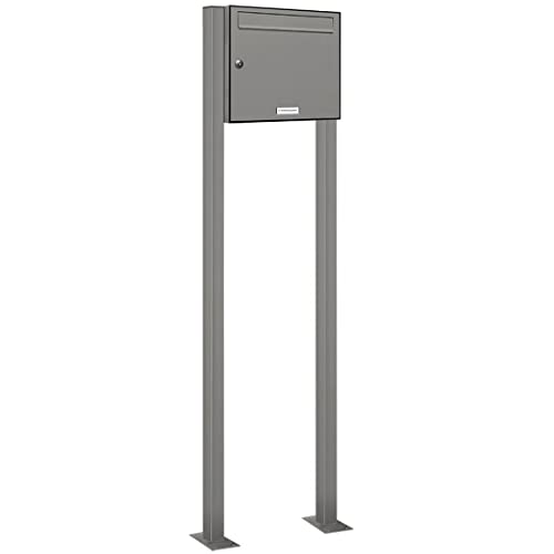 AL Briefkastensysteme 1er Aluminiumgrau RAL 9007 als 1 Fach Briefkastenanlage DIN A4 Postkasten Design modern