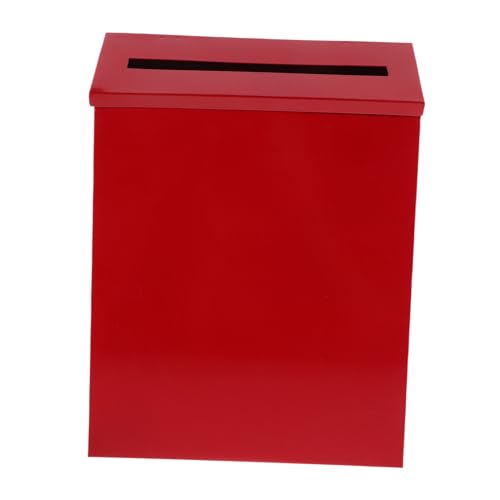 DEARMAMY Retro Briefkasten aus Robustem Amerikanischem Blech Wetterfester Wandbriefkasten im Vintage Stil Dekorativer Postkasten für Haus und Büro Roter Nostalgischer Briefkasten zur