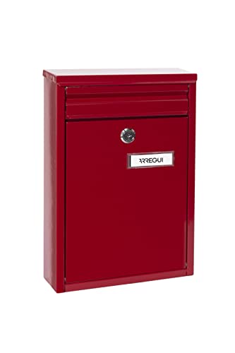 ARREGUI Zaguán E5756 Briefkasten oder Durchwurfbriefkasten aus verzinktem Stahl, Größe S (DIN A5), Rot, 32 x 22 x 8 cm, Größe S (DIN A5) - 32 x 22 x 8 cm