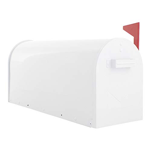 Profirst Mail PM 630 Weiß pulverbeschichtetes verzinktes Stahlblech HxBxT 220x165x480 mm Postmelder zur Montage auf Ständer vorgesehen