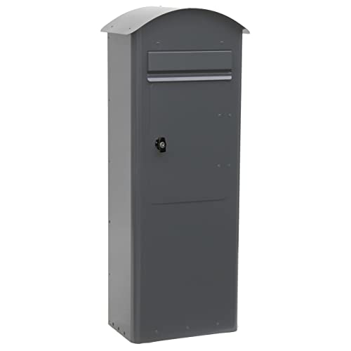 Standbriefkasten Safepost 70-5 anthrazit-grau (RAL 7016) Combibriefkasten Entnahme vorn oder hinten freistehender Postkasten