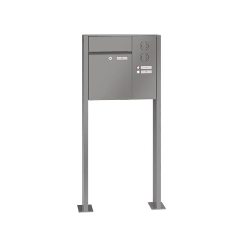 RENZ/Plan/Freistehende Briefkastenanlage Standbriefkasten/RAL-Farb e/Volumen 21 L/mit Fußplatten/Sprechsieb rechts/Dein-Briefkasten.d e