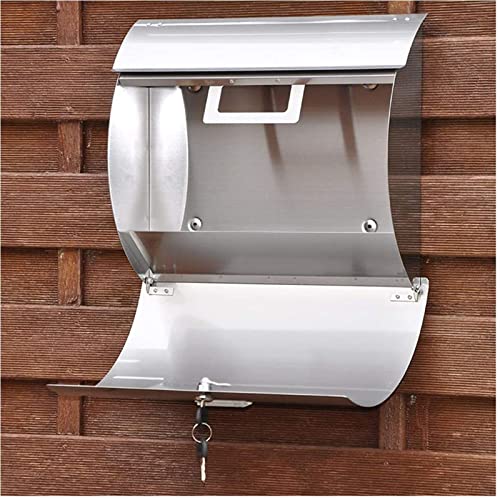 Edelstahl-Briefkasten Top-Loading-Stahl-Briefka sten-Briefkasten, an der Wand montierter wasserdichter Briefkasten mit Schlüsselschloss, sicherer Briefkasten für den Außenbereich