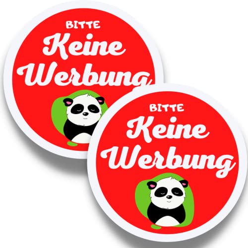 Keine Werbung Sticker Panda Briefkasten Aufkleber Bitte 2 Stück Lustig Postkasten Anti Werbung Aufkleber lustig Tier Motiv für Outdoor Indoor, wetterresistent