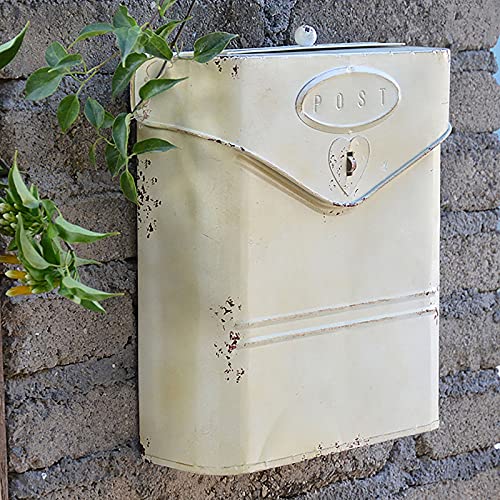 Aufbewahrung aus Metall und Eisen im Antik-Stil – Wandmontage-Briefkasten – Retro-inspirierte Weißblechbox, Heimdekoration