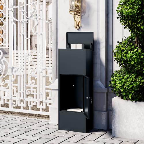 VEEHAUS Paketbriefkasten Groß Briefkasten Rostfrei Paketbox Draussen Groß XXL Und Postbox Für Pakete Briefkasten Mit Paketfach (Ohne Ständer, Anthrazit)