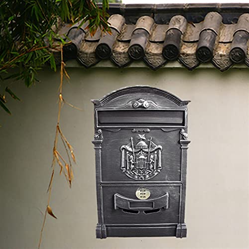 Vintage-Briefkasten aus Metall mit Zahlenschloss, Gartenornament, codiertes Schloss, Briefkasten, Wandmontage, abschließbarer Briefkasten (Farbe: 4)