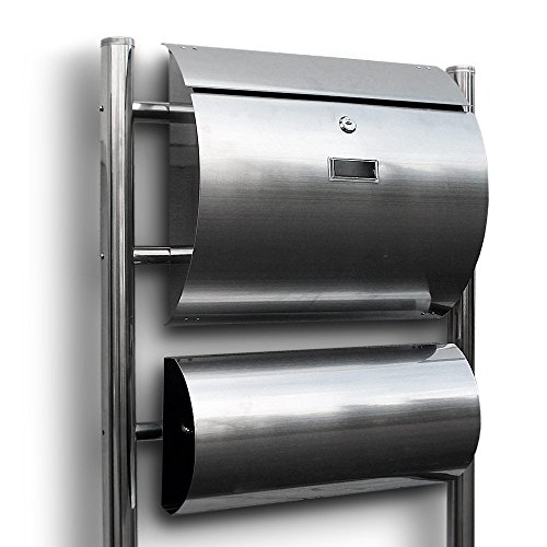 Edelstahl Standbriefkasten Postkasten Mailbox Letterbox Briefkastenanlage Freistehend Halbrund seperater