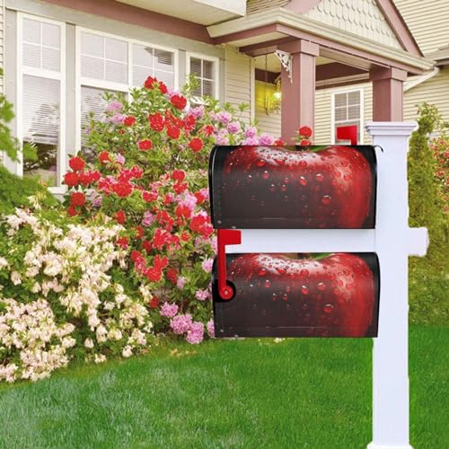 Briefkastenabdeckung, magnetische Briefkastenabdeckung, 64,8 x 53,3 cm, rote Früchte, Briefkasten, Willkommensbriefkasten, Außenbriefkastenabdeckun g, Dekoration für Hof, Briefkasten, Garten,