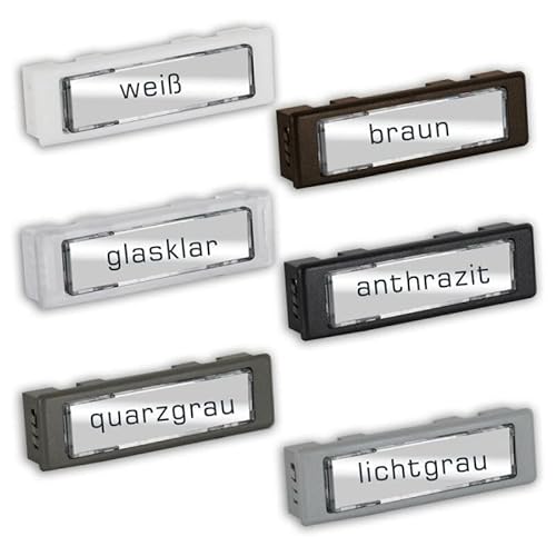 LIRA Namensschild für Klingelanlagen - Briefkastenanlagen - Briefkästen - Außenmaß: 79,6 x 24,4mm - Einbaumaß: 71,3 x 19,3mm auch für Renz und Sykon
