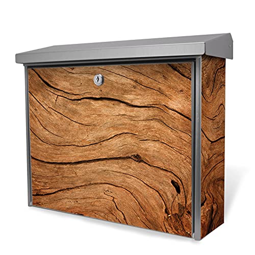 banjado® Burgwächter 38x39x12cm Motiv Trockenes/Briefkasten ohne Zeitungsfach/Briefkasten grau/Postkasten inkl. Montagematerial & 2 Schlüsseln