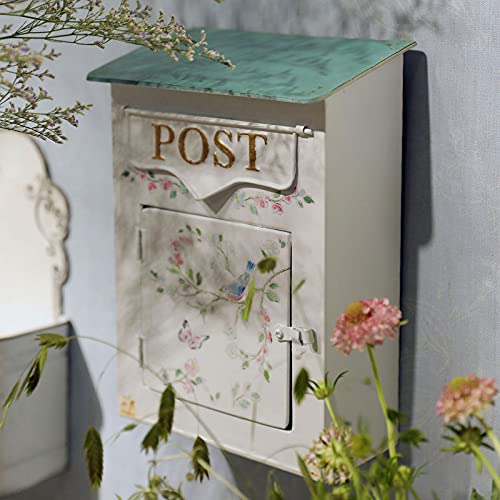 GHQ Shabby Chic Bemalte Metall Post Briefkasten Wand Briefkasten Amerikanischen Stil Briefkasten Vintage Outdoor Mail Drop Box Eisen Briefkasten