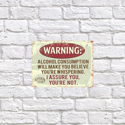 Warnung Alkohol Witz, Retro Blechschild Nostalgie Kunst Geschenk
