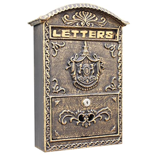 Abschließbarer Vintage-Briefkasten, Post- und Sammelbox aus Metall for die Wandmontage, for Einzahlungen, Zahlungen, Schlüssel und Briefe nach Geschäftsschluss