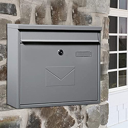 Briefkästen Moderner abschließbarer Briefkasten zur Wandmontage – Schlüsselkasten aus verzinktem Metall für den Außenbereich (Farbe: Weiß)
