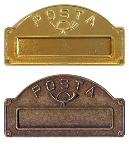 Großer schwerer Messing-Außen Briefeinwurf=340 x 180 mm-Briefklappe-Briefkaste n-Briefschlitz-TOP (Messing brüniert)