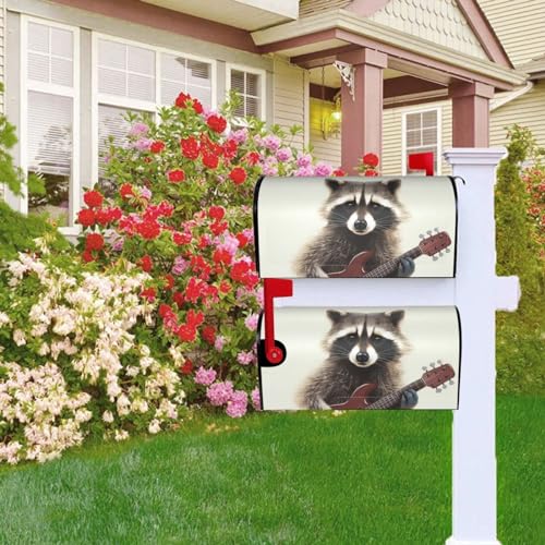 Briefkastenabdeckung, magnetisch, 53,3 x 45,7 cm, lustiger Waschbär, Briefkasten, Willkommensbriefkasten, Outdoor-Briefkastenabdeck ung, Dekoration für Hof, Briefkasten, Garten, Outdoor-Dekoration