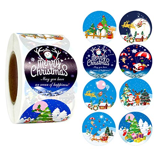 Holiday 500 Roll Sticker Gift Christmas 1 Christmas Posts Decoring Pack Gift Home Decor Autoaufkleber Gestalten (B, One Size)