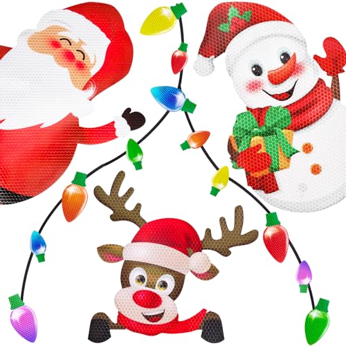 Weihnachtsdeko Weihnachten Auto Deko Magnetischer Glühbirne Draht Weihnachtsmann Schneemann Rentier Kühlschrankmagnete Briefkasten Magnete Weihnachtsdeko Amerikanisch,44 Stück