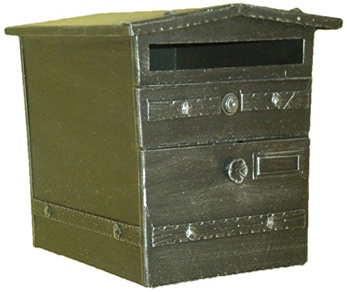 Lorenz Ferart 6026.0 Briefkasten Post mit Gepäckträger, Schmiedeeisen, basistruktur schwarz Hand Silber
