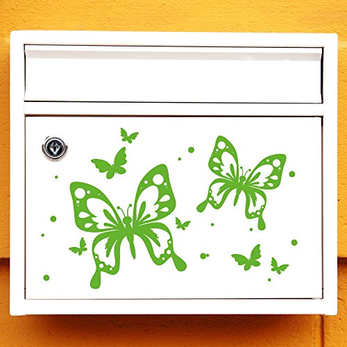 Wandtattoo-Loft „Schmetterlinge“ für Briefkasten – Aufkleber / 49 Farben / 3 Größen/Kupfer / 30 x 18 cm