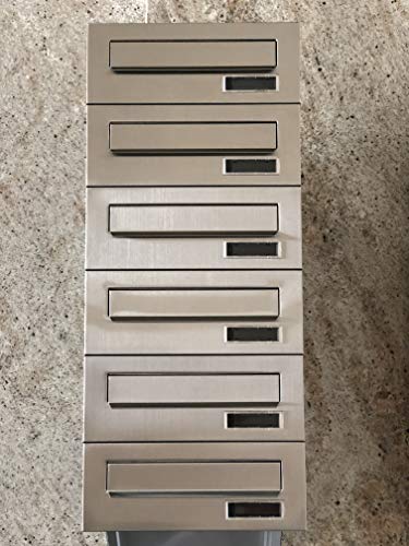 Briefkastensysteme 4er 5er 6er Briefkastenanlage 4x 5x 6x Einbaubriefkästen 100% Edelstahl Mauerdurchwurf 4- Fach 5-Fach 6-Fach Postkasten modern DIN A4 wetterfest (5-Fach)