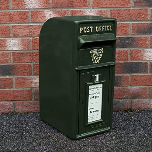 Briefkasten im irischen Stil Postkasten grün Wandbriefkasten Standbriefkasten Post Box Gusseisen
