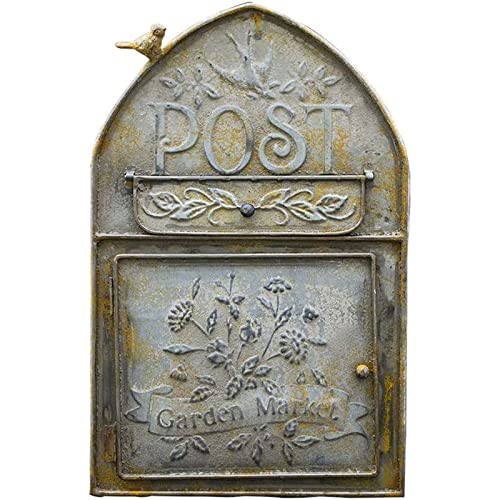 Briefkasten in Anthrazit Briefkasten Europäische Vintage Gusseisen Villa Post Box Wall Montierte Regenfeste Im Freien Kann Verschlossen Werden