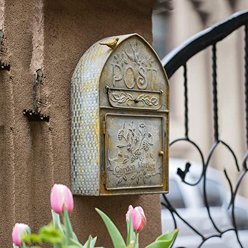 Mailbox Briefkasten aus Gusseisen - Wetterfester robuster Briefkasten - Vintage Briefkästen zur Wandmontage - Klassischer Briefkasten für Post Dekorative Briefkästen zur Wandmontage
