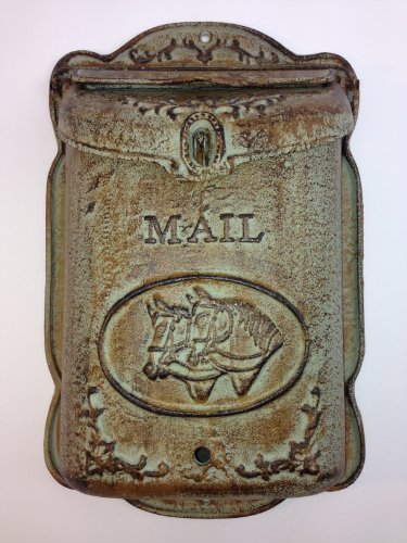 Briefkasten Satteltasche massiv Gusseisen Postkasten Wandmontage antik rustikal