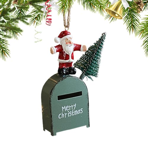 Briefkastenornament aus Eisen, Weihnachtsdekoration, kreativer Briefkasten aus Metall – Briefe an den Weihnachtsmann, Briefkasten zum Aufhängen, kreativer Briefkastenanhänger