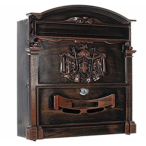 Rottner Briefkasten Ashford antique aus pulverbeschichtetem Aluminium mit Einwurfschlitz, britisches Design, Postkasten