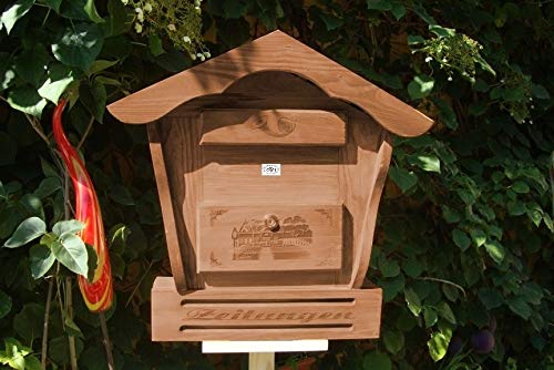  Vogelhaus  Briefkasten mit Holz - Deko HBK-SD-DUNKELBRAUN aus Holz dunkelbraun Teak Look Briefkästen Holz Vogelhaus  Briefkasten mit Holz - Deko HBK-SD teak Postkasten Spitzdach - passt auch zu vielen Vogelhäusern Vogelhaus Insektenhotel Insektenhotel
