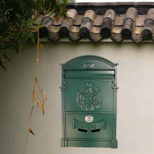 Vintage-Briefkasten aus Metall mit Zahlenschloss, Gartendekoration, codiertes Schloss, Briefkasten, Wandmontage, abschließbarer Briefkasten (Farbe: 9)