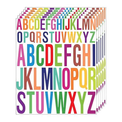 6 Pcs Buchstaben Aufkleber, Blatt Selbstklebende Buchstaben Aufkleber, Bunte Klebebuchstaben Aufkleber, Groß Buchstaben Aufkleber, Scrapbook Buchstaben Aufkleber für Kunsthandwerk, Briefkästen (Farbe)