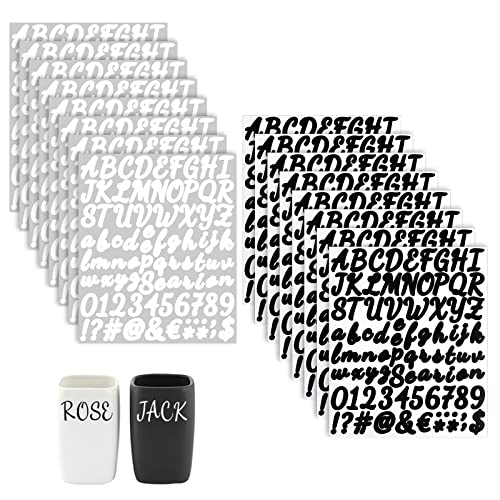 16 Blätter Selbstklebende Buchstaben Nummern Aufkleber,Wasserdicht Zahlen Aufkleber Set Nummern Buchstaben Sticker für Briefkasten Schilder Tür Adressnummer DIY Scrapbooking