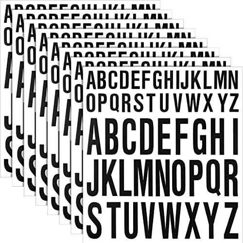 WeddHuis Selbstklebende Buchstaben, 8 Blatt, wasserfeste Vinyl-Aufkleber, 2,5cm-5cm, für Scrapbooking, Kunsthandwerk, Briefkästen (Schwarz)