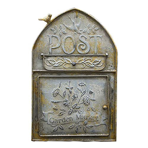 PAASHE Briefkästen zur Wandmontage nostalgischer aus Metall rustikalen Stil Briefkastenpfosten für den Hausgarten Freien
