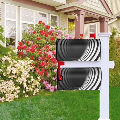 Briefkastenabdeckung, schwarz und weiß, 53,3 x 45,7 cm, magnetische Briefkastenabdeckung für Garten, Briefkasten, Briefkastenabdeckung, Winterbriefkastenabdeckun g, magnetische Briefkastenabdeckungen