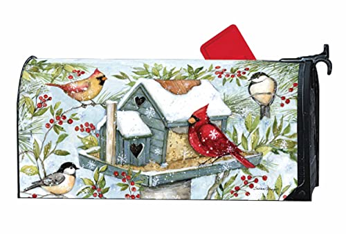Studio M MailWraps Winter-Vogelhaus, die Originale magnetische dekorative Briefkastenabdeckung, hervorragende Wetterbeständigkeit, Standardgröße passend für 16,5 x 48,9 cm