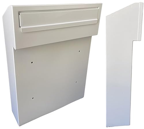 HUW - Doppelseitiger Briefkasten für Zaun - Briefkasten - Mailbox - Korrespondenzformat C4 - Korrosionsbeständigkeit - Witterungseinflüsse - Schloss - 2 Schlüssel - Durchwurfbriefkasten - Schwarz