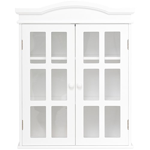 LIFEZEAL Badezimmerschrank mit 2 Türen & Verstellbarem Regal, Hängeschrank aus Holz, Wandschrank für Küche, Badschrank Platzsparend, Küchenschrank Hängend 53 x 22 x 66,5 cm (weiß)