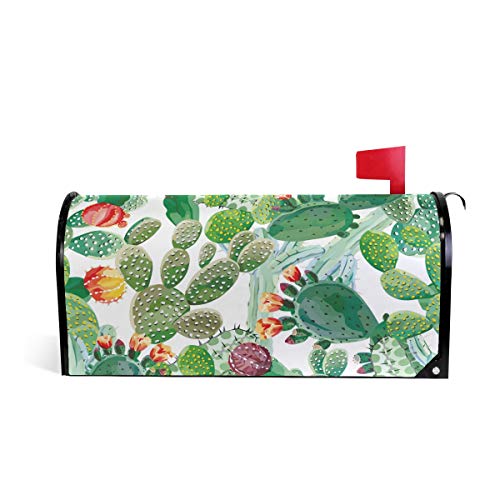Linomo Magnetbriefkastenabdeckun g, tropischer grüner Kaktus, Briefkasten-Umschlag für Haus, Garten, Hof, Außendekoration, für Übergröße 63,5 x 53,3 cm