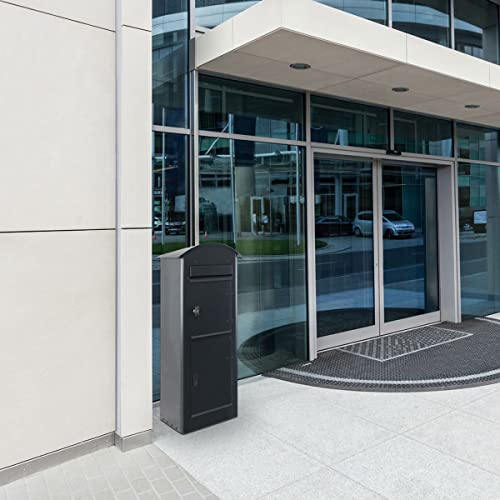 Paket-Briefkasten Safepost 80 grün (RAL 6005) Paketbox racinggreen moderner Stand-Briefkasten mit Paketfach