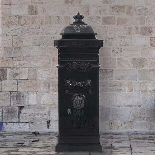 Haus & Garten Möbel Säulen Briefkasten Aluminium Vintage Stil Rostfrei Schwarz