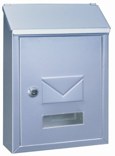 Rottner 2955 Briefkasten Udine, Zylinderschloss mit 2 Schlüssel, Stahl, BxH 215x300 mm, Befestigungsmaterial inklusive, Namensschild, Sichtfenster
