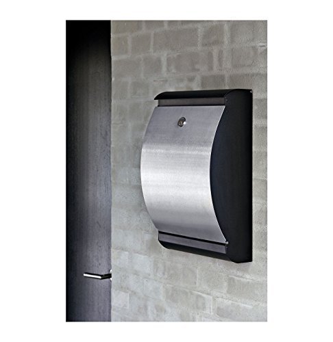 MEFA Briefkasten Penguin (303) Edelstahl/Tiefschwarz Struktur RAL 9005 Wandbriefkasten